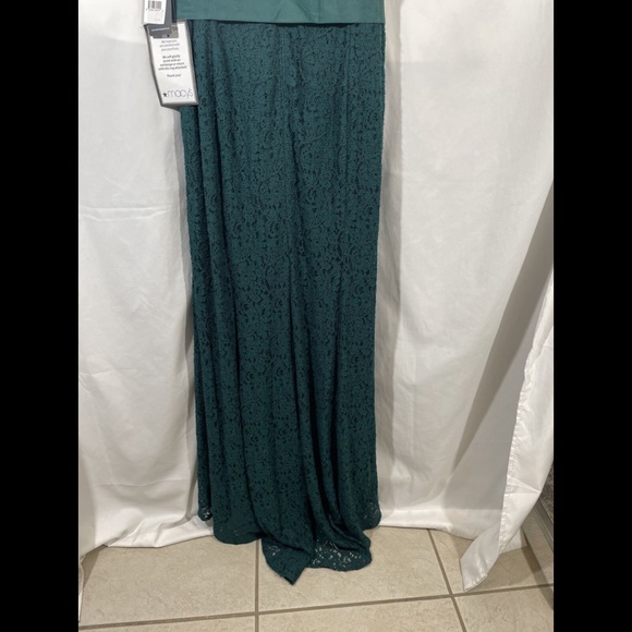 NWT Adrianna Papell [ Plus Size 20W ] Ribbon-Belt Lace Gown‎ in Forest Green - Picture 8 of 12